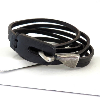 Mens Leather Wrap Bracelet