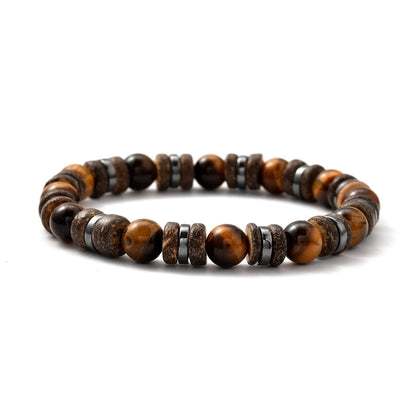 Men's Tigers Eye Beaded Bracelet