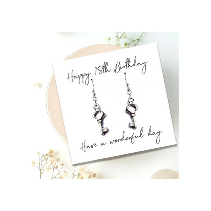 Happy 18th Birthday Earrings & Message Card