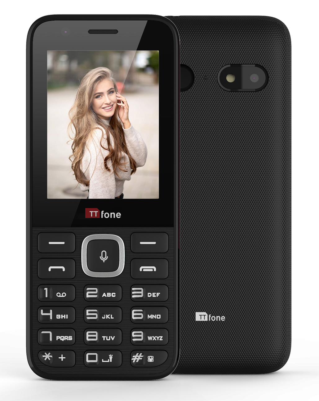 TT240 Simple Whatsapp Mobile Phone 3G KaiOS Feature Smartphone & In Car Charger & Vodafone PAYG Sim Card