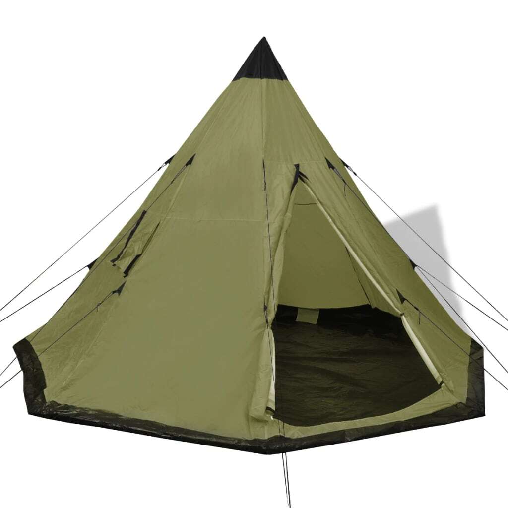 Four People Tent Camping Outdoors Vacation with Bag Green