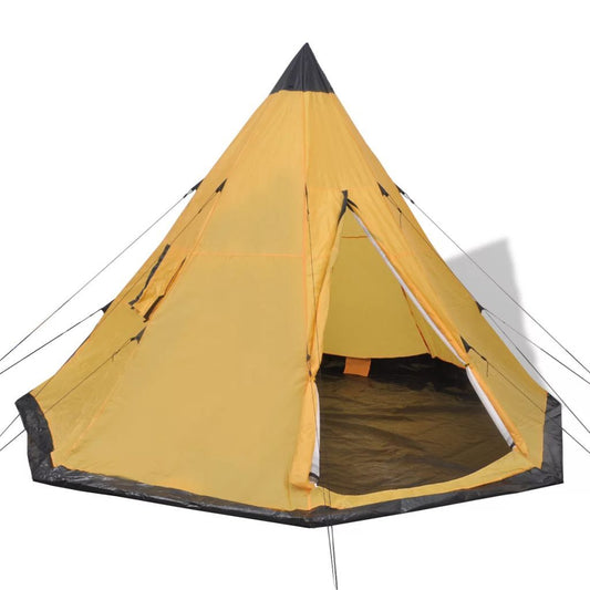 Four People Tent Camping Outdoors Vacation with Bag Yellow