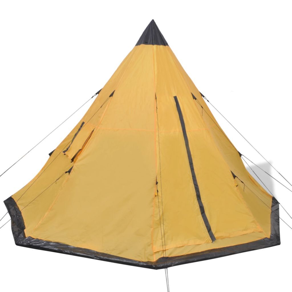 Four People Tent Camping Outdoors Vacation with Bag Yellow
