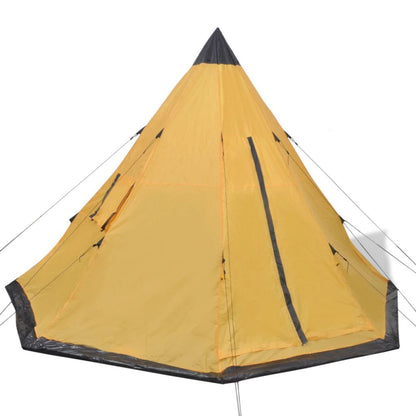 Four People Tent Camping Outdoors Vacation with Bag Yellow