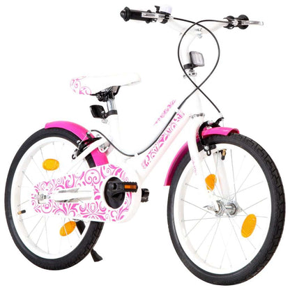 Kids Bike 18 inch Pink and White