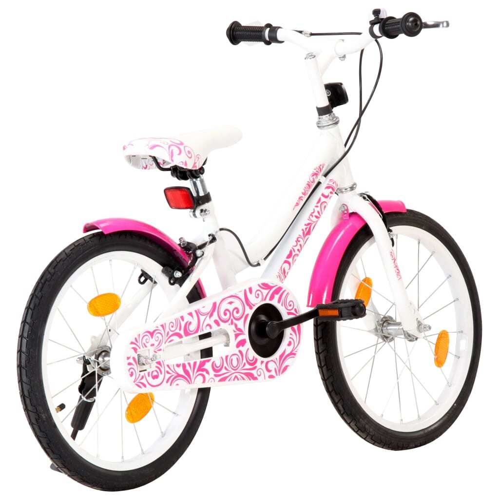 Kids Bike 18 inch Pink and White
