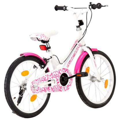 Kids Bike 18 inch Pink and White