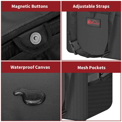 Car Rubbish Bin with Lid Waterproof Leakproof Interior- Large / Black