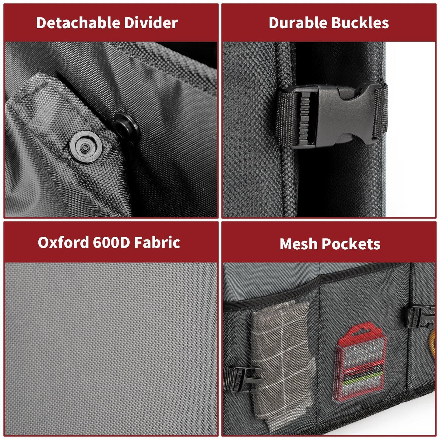 Deluxe Car Boot Storage Organiser Case Tool Bag - All Vehicles (Grey)