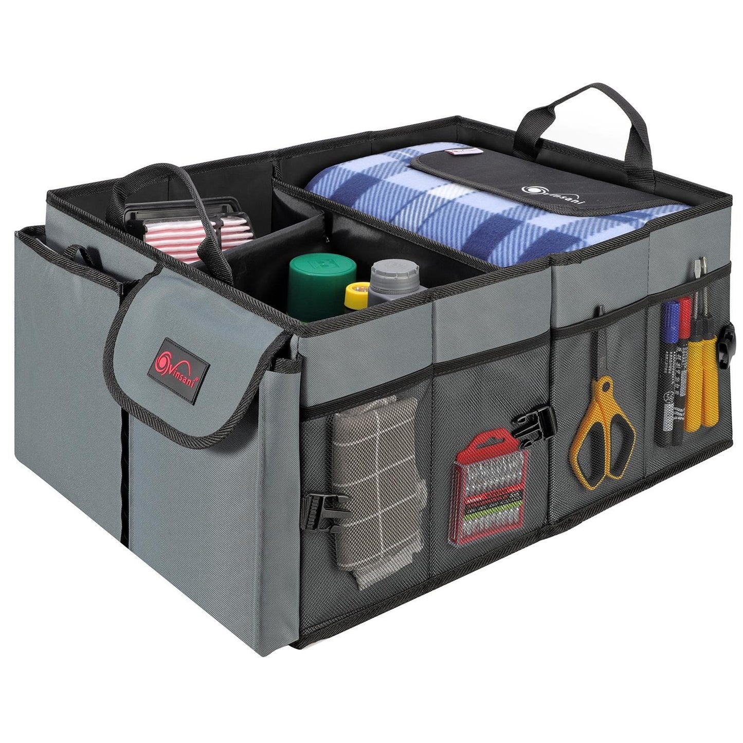 Deluxe Car Boot Storage Organiser Case Tool Bag - All Vehicles (Grey)