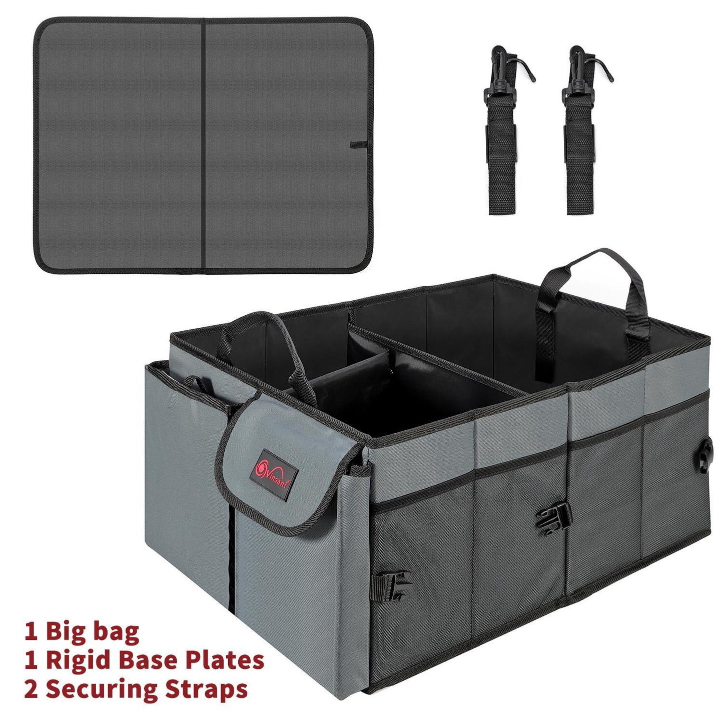 Deluxe Car Boot Storage Organiser Case Tool Bag - All Vehicles (Grey)