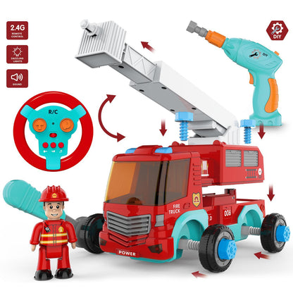 SOKA Build Your Own Take-A-Part Fire Truck Remote Controlled Kit w Light & Sound