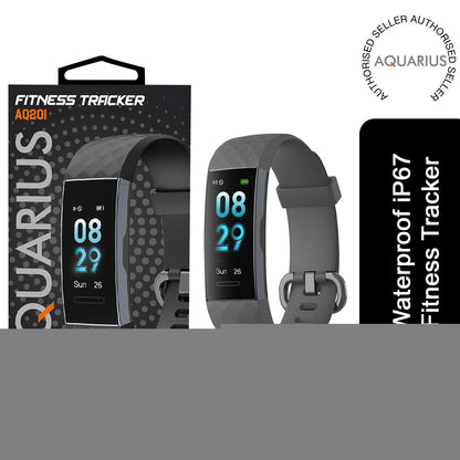 Aquarius IP67 Waterproof Bluetooth Fitness Tracker with Heart Monitor- Black