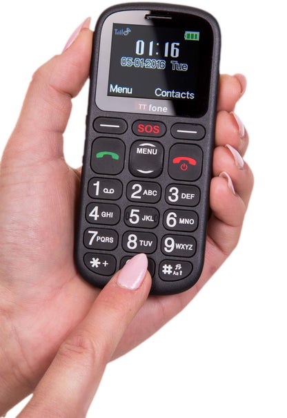 TT100 Comet Big Button Mobile Phone Eldery & SOS Button & CB4 Nylon Holster Case & Vodafone Sim Card