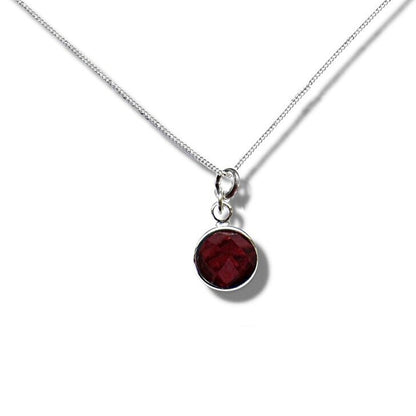 January Birthstone Necklace - Dark Red