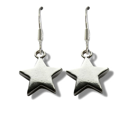 Star Drop Earrings Silver
