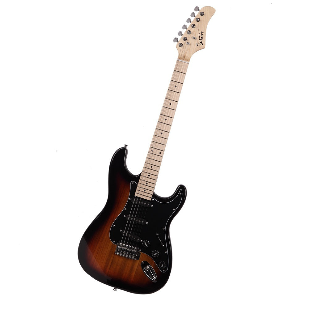 Glarry GST Stylish Electric Guitar Kit with Black Pickguard Sunset Color