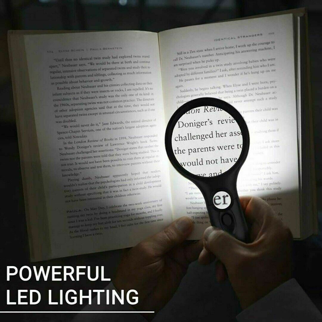 45X Magnifying Glass with Light LED Illuminated Reading Jewellery Loupe Handheld