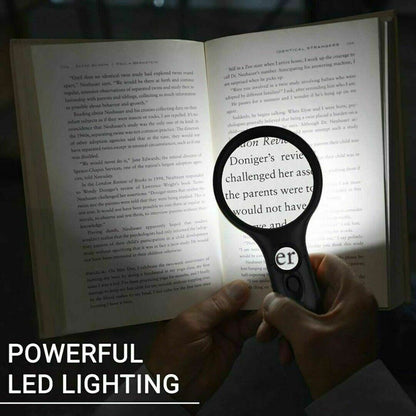 45X Magnifying Glass with Light LED Illuminated Reading Jewellery Loupe Handheld