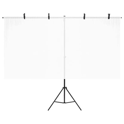 T-Shape Background Stand Black 201x60x(70-200) cm
