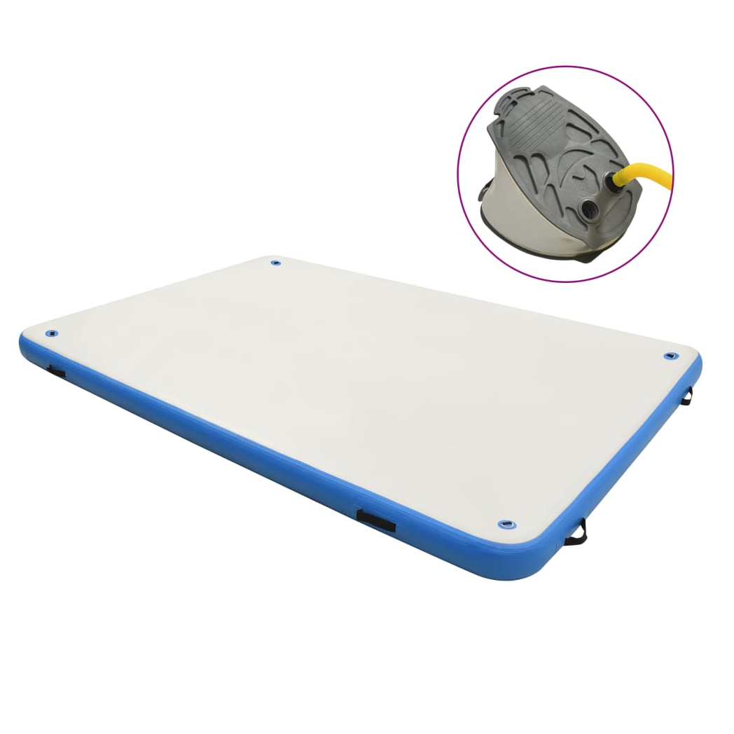 Inflatable Floating Deck Blue and White 200x150x15 cm