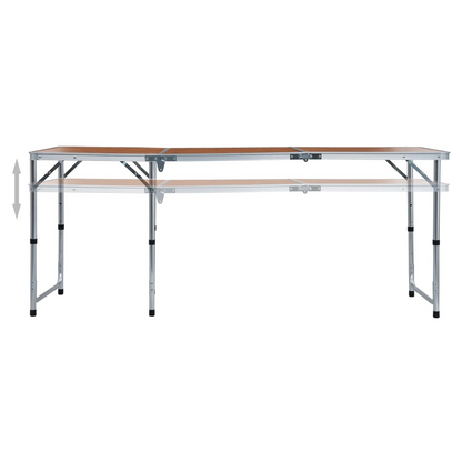 Foldable Camping Table Aluminium 180x60 cm