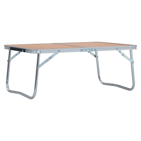 Folding Camping Table Brown Aluminium 60x40 cm