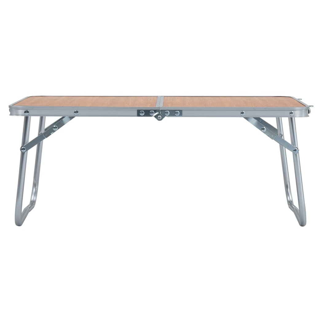 Folding Camping Table Brown Aluminium 60x40 cm