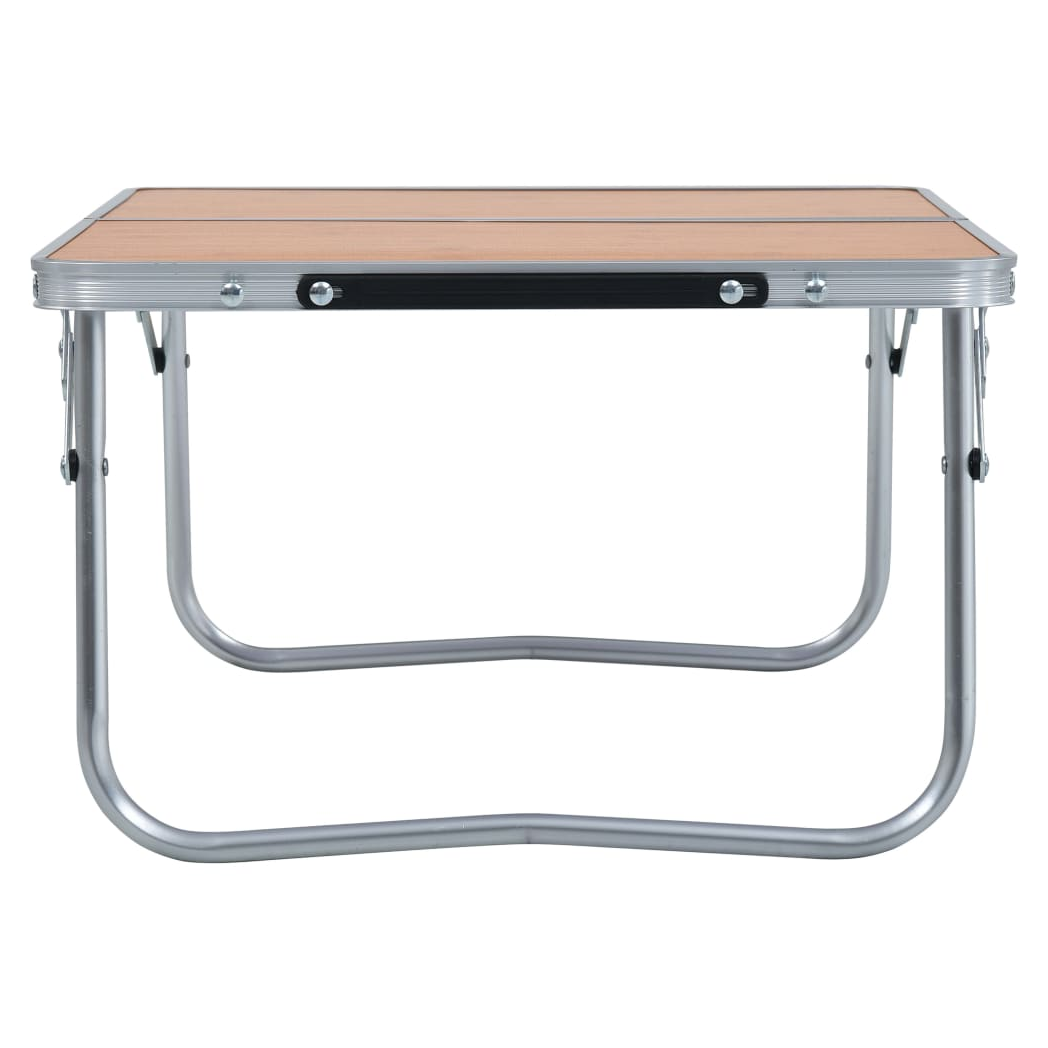 Folding Camping Table Brown Aluminium 60x40 cm