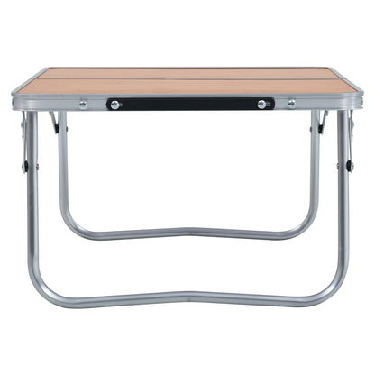 Folding Camping Table Brown Aluminium 60x40 cm