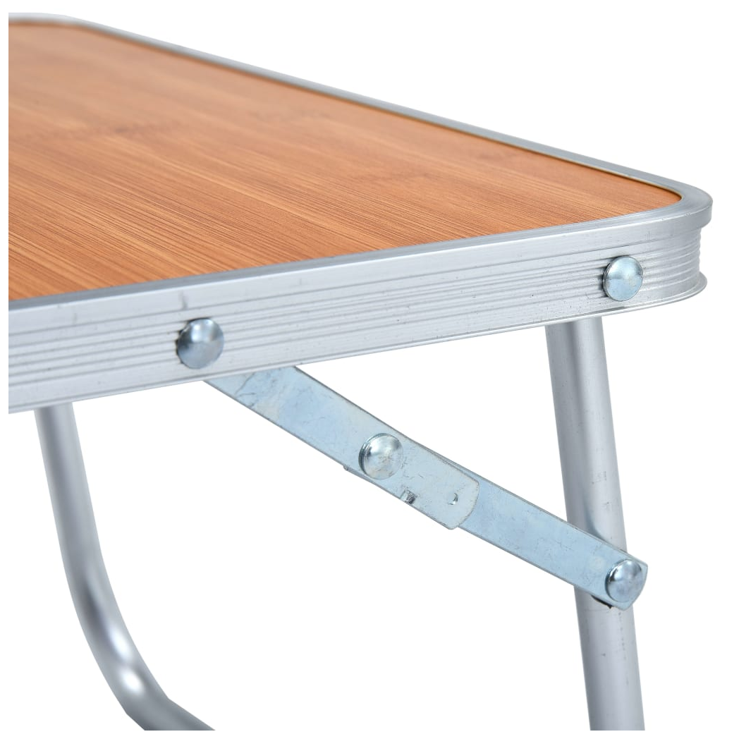 Folding Camping Table Brown Aluminium 60x40 cm