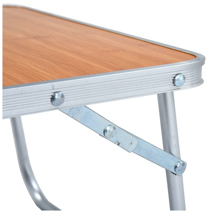 Folding Camping Table Brown Aluminium 60x40 cm