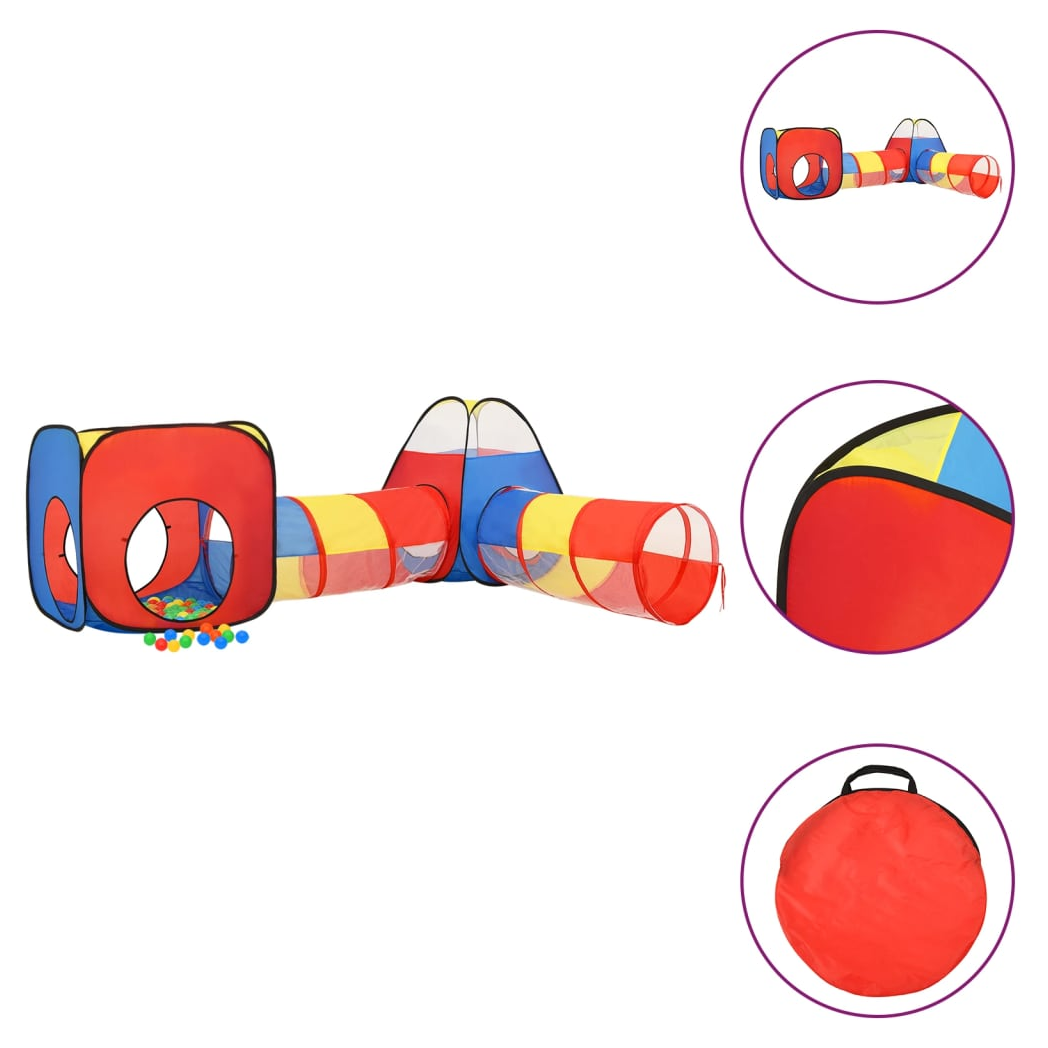 Children Play Tent with 250 Balls Multicolour 190x264x90 cm