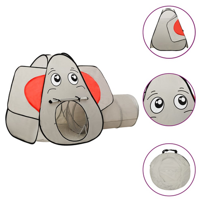Elephant Children Play Tent with 250 Balls Grey 174x86x101 cm
