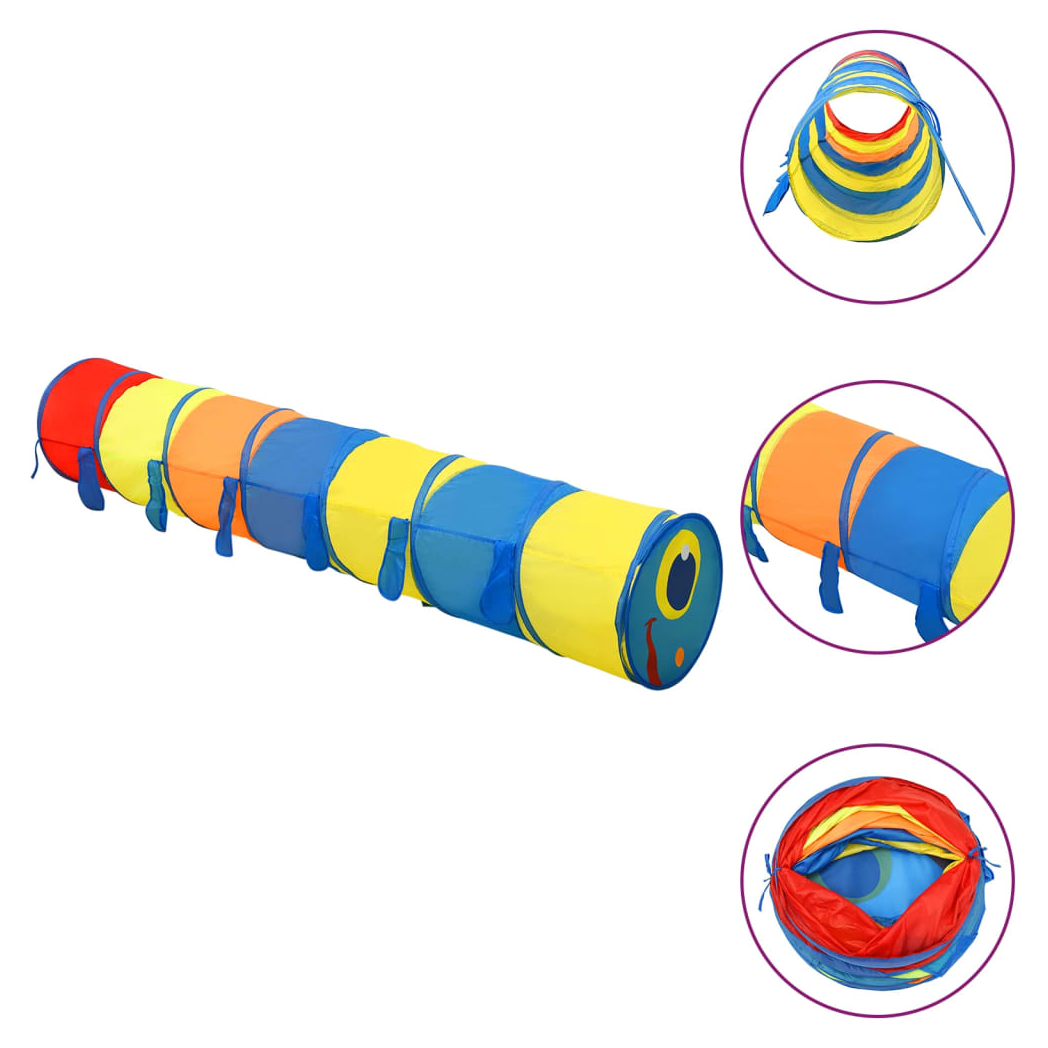 Children Play Tunnel with 250 Balls Multicolour 245 cm Polyester