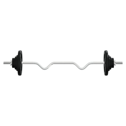 Barbell with Plates 60 kg Cast Iron & Chrome Plated Steel