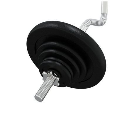 Barbell with Plates 60 kg Cast Iron & Chrome Plated Steel