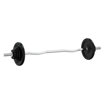 Barbell with Plates 60 kg Cast Iron & Chrome Plated Steel