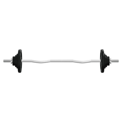 Barbell with Plates 60 kg Cast Iron & Chrome Plated Steel