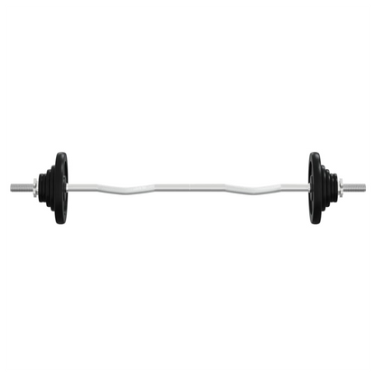 Barbell with Plates 90 kg Cast Iron & Chrome Plated Steel