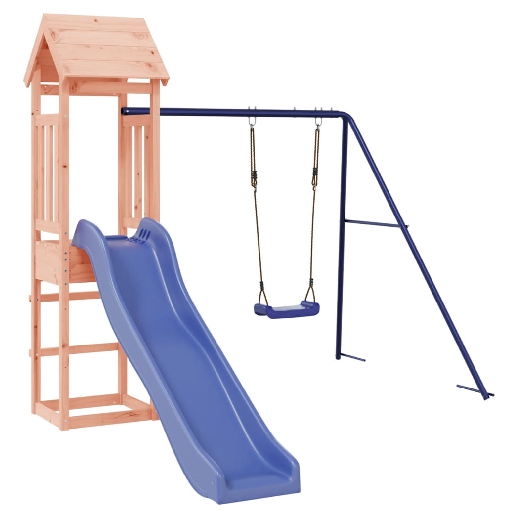 Playhouse with Slide Swing Solid Wood Douglas