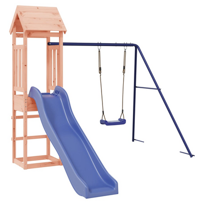 Playhouse with Slide Swing Solid Wood Douglas