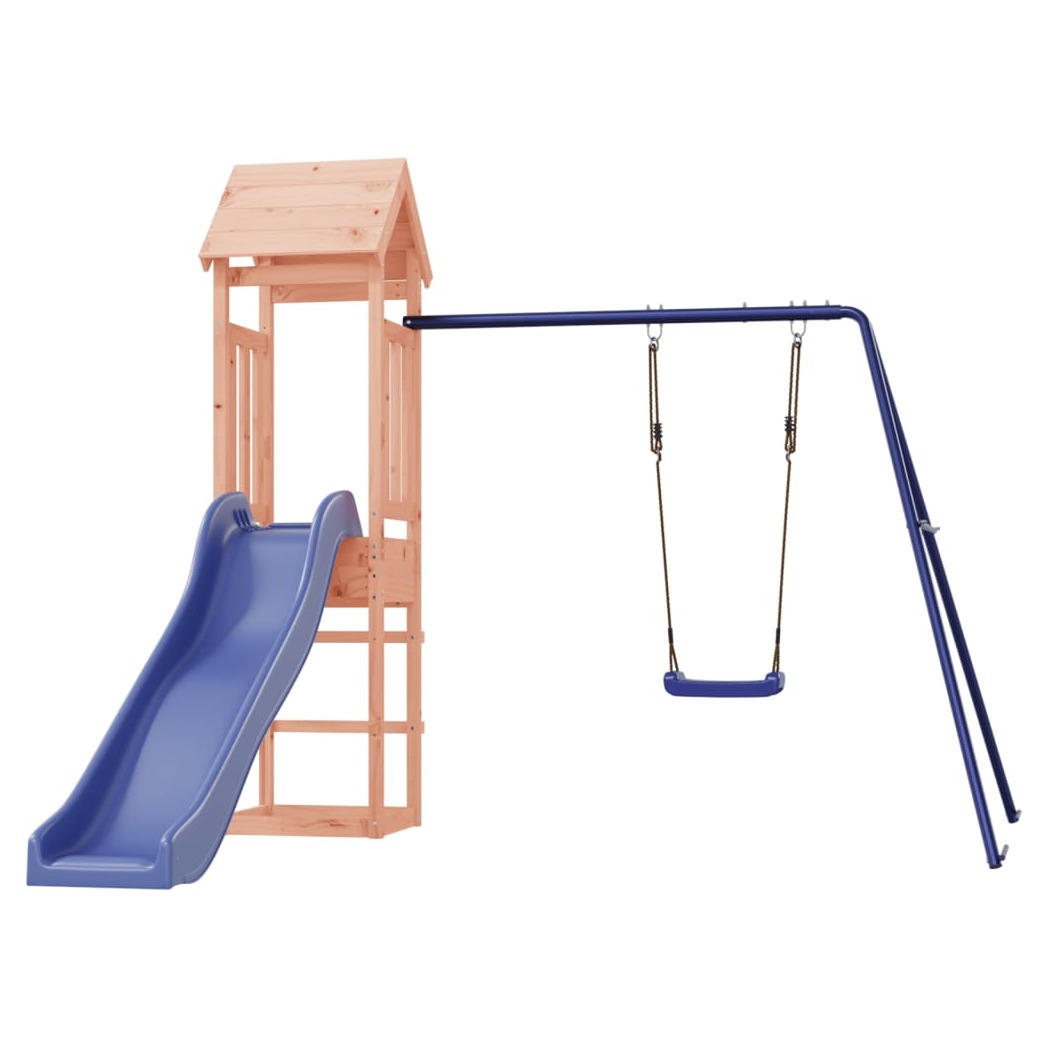 Playhouse with Slide Swing Solid Wood Douglas