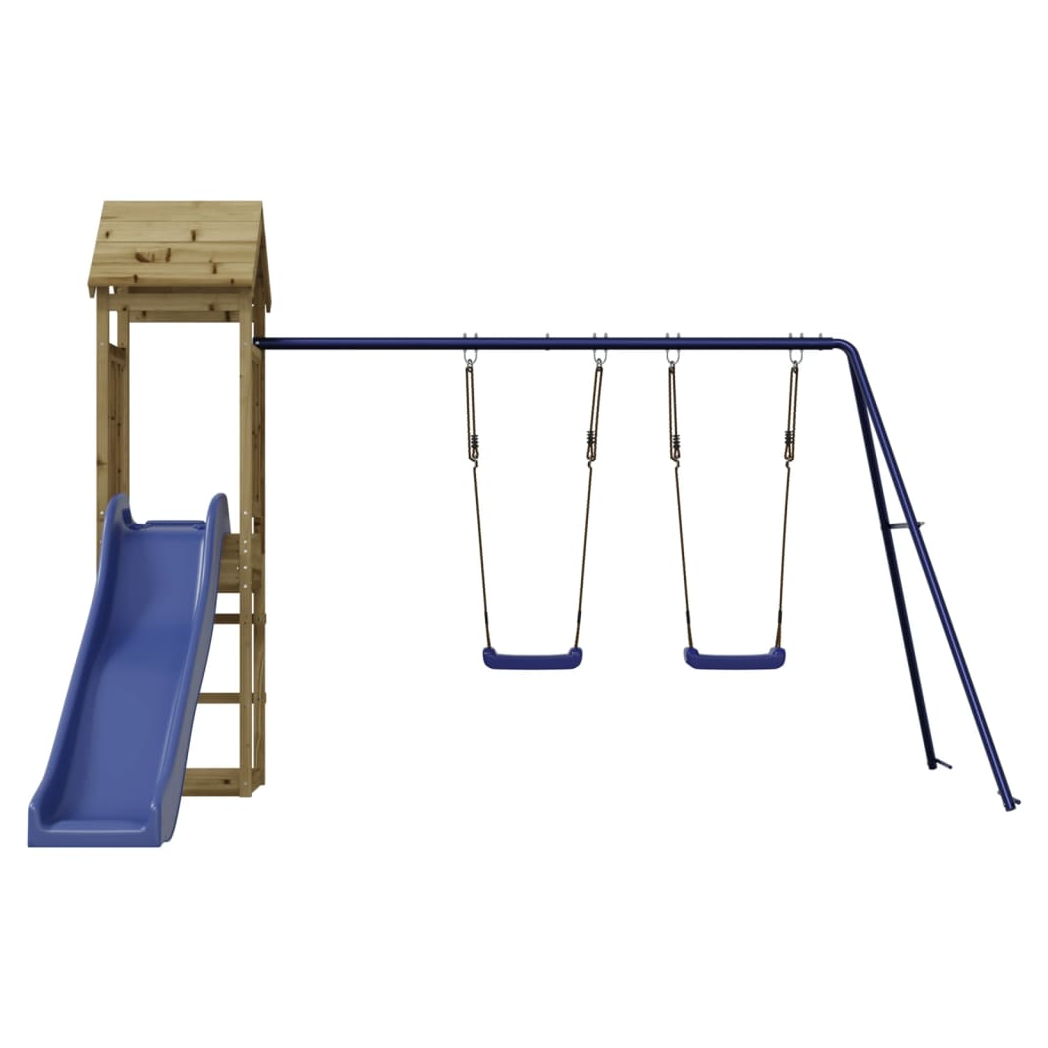 Playhouse with Slide Swings Impregnated Wood Pine