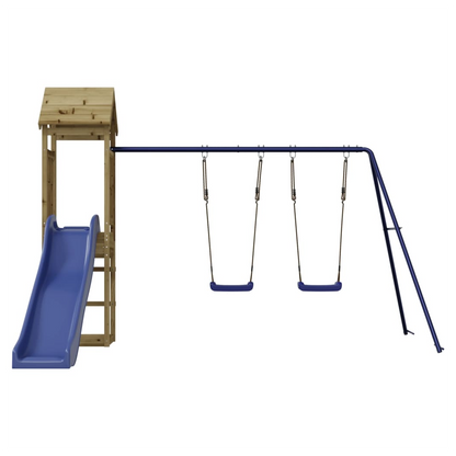 Playhouse with Slide Swings Impregnated Wood Pine