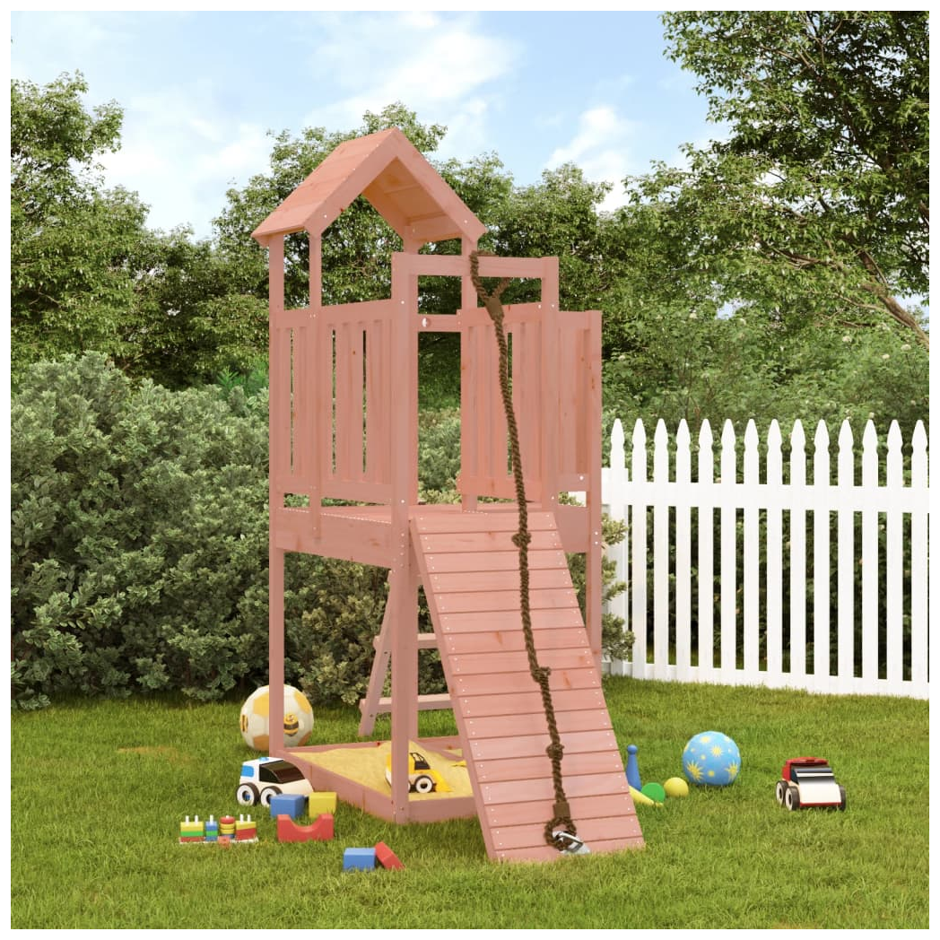 Playhouse with Climbing Wall Solid Wood Douglas