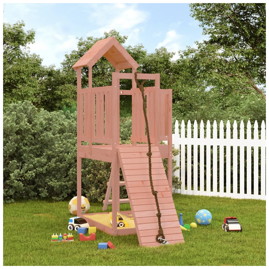 Playhouse with Climbing Wall Solid Wood Douglas