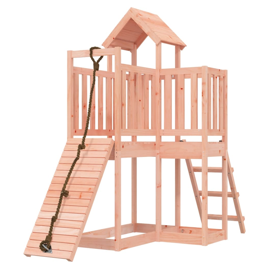 Playhouse with Climbing Wall Solid Wood Douglas
