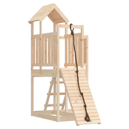 Playhouse with Climbing Wall Solid Wood Pine