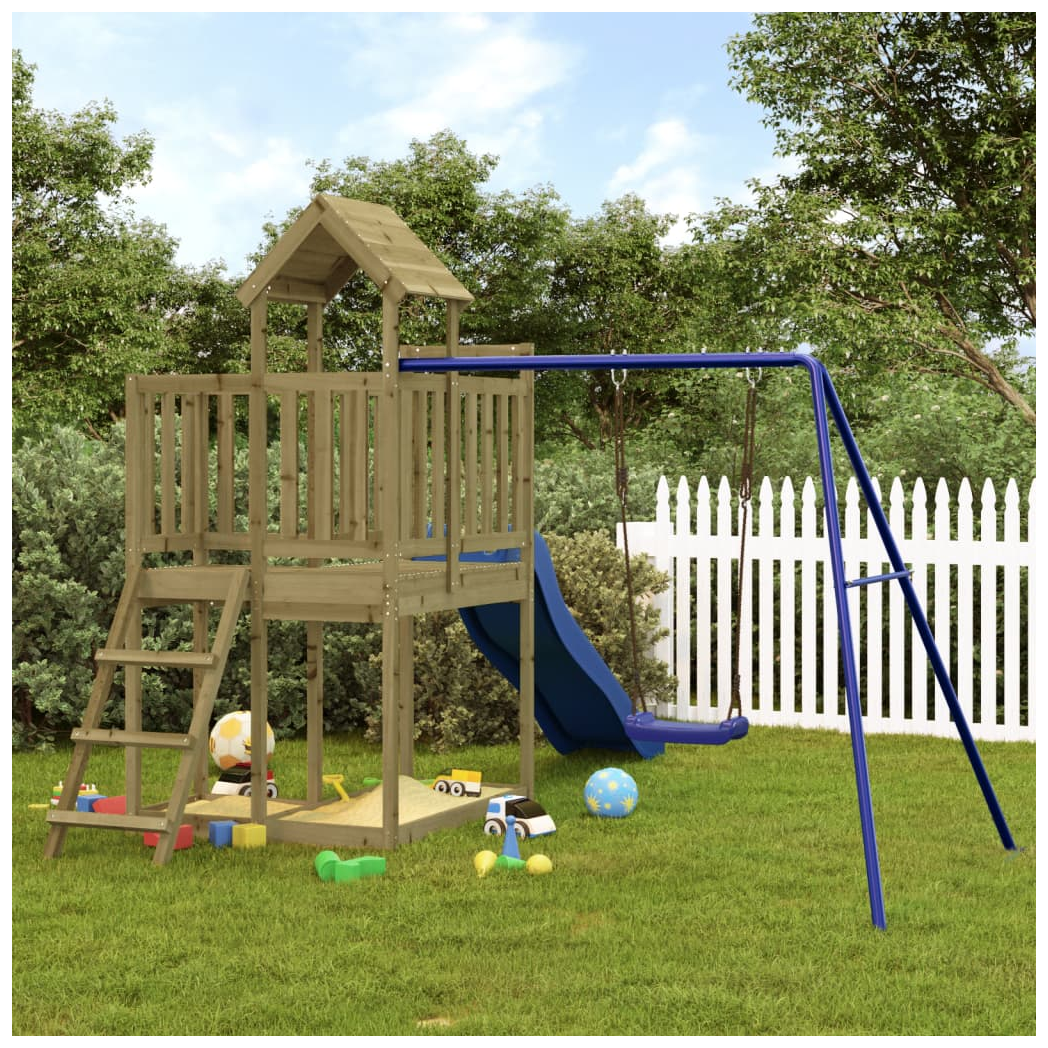 Playhouse with Slide Swing Impregnated Wood Pine